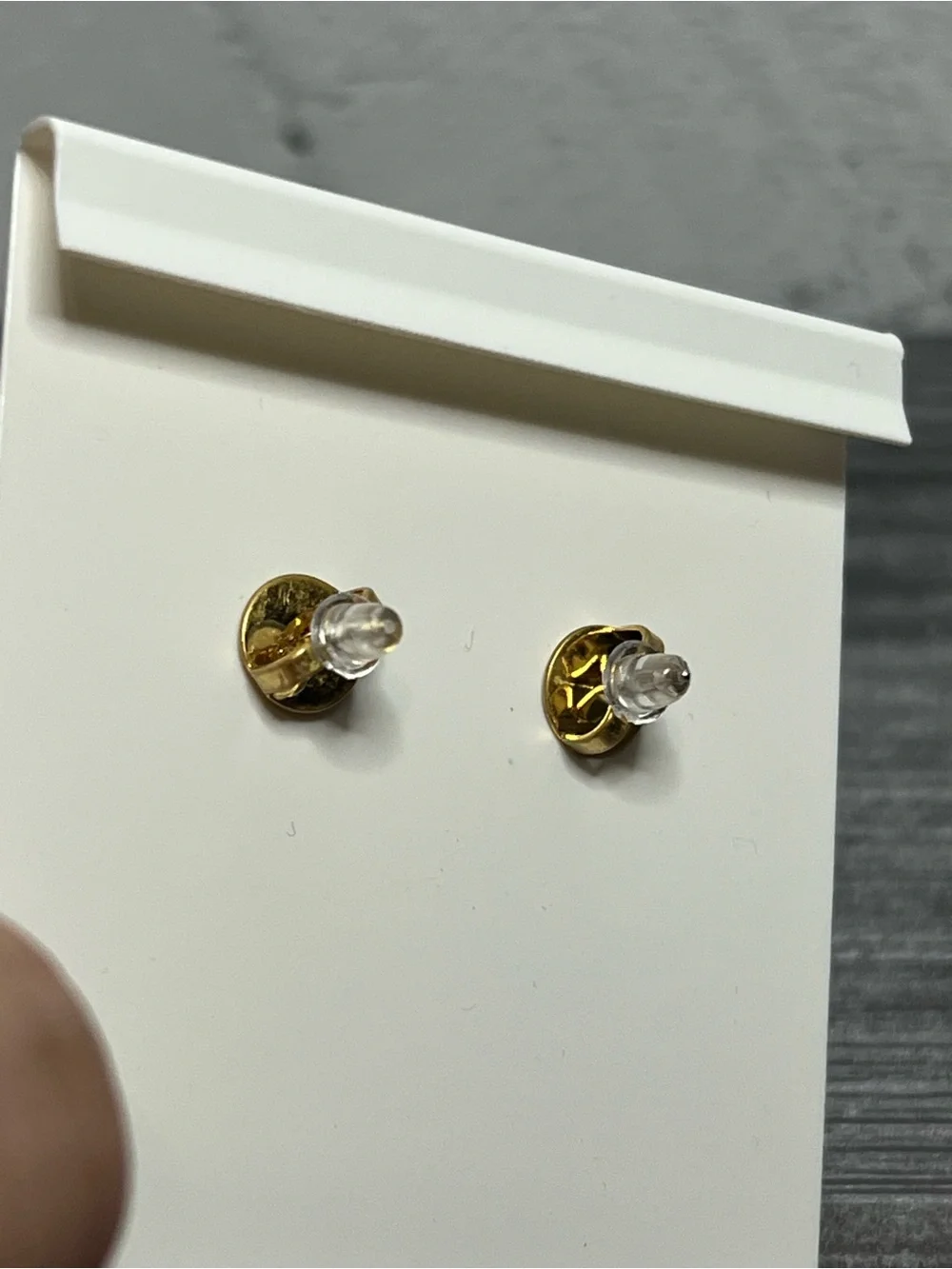 Tory Burch Gold Round Logo Cutout Stud Earrings - Picture 3 of 3